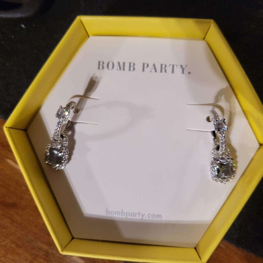 Smokey crystal earrings